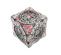 2025 Nouveau kit DND 7 en 1 composé de cubes métalliques rotatifs à six côtés avec gaufrage 3D, donjons et dragons, dés de jeu de rôle multifaces, finition résistante aux rayures et à l'usure
