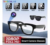 2025 NOUVEAU Lunettes caméra IA intelligentes pour hommes et femmes, accès au modèle ChatGPT, visualisation d'images en temps réel, traduction en temps réel, stabilisation anti-tremblement, transmissi