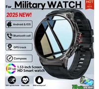 2025 nouveau militaire GPS V69 montre intelligente hommes 1.85 pouces 710 mAh fréquence cardiaque GPS sport IP68 étanche Bluetooth parler Smartwatch homme Grey silicone belt
