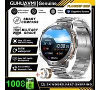 2025 Nouveau Militaire T-Rex 3 Bluetooth Appel Montre Intelligente Gps Boussole Barométrique Altimètre 10Atm Étanche Sport Montres Intelligentes Hommes.Silver Steel 2.Gps Watch