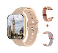 2025 nouveau pour Apple GPS montre 10 montre intelligente hommes HD AMOLED mémoire musique 3D Surround Bluetooth appel étanche Smartwatch femme Gold add C2