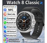 2025 nouveau pour Galaxy montre 8 classique montre intelligente hommes GPS NFC Bluetooth appel 47mm AMOLED Fitness Sport Tracker santé montre intelligente,Montre 8 Classiquenoir