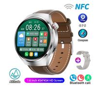 2025 Nouveau Pour Huawei Montre 4 Pro Mise À Niveau Gps Nfc Montre Intelligente Pour Hommes 360*360 Amoled Hd Bluetooth Appel Étanche Montre Intelligente.Brown Leather Belt.Nfc Watch 4 Pro