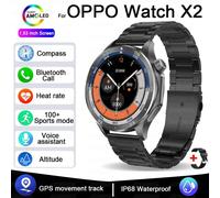 2025 Nouveau Pour Montre Oppo X2 Gps Montre Intelligente Hommes Haut De Gamme Hommes D'Affaires Bluetooth Appel Ip68 Étanche Fitness Tracker Montres Intelligentes.Black Steel.