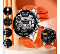 2025 nouveau pour XIAOMI hommes montre intelligente lampe de poche LED BT appel étanche fréquence cardiaque sommeil surveillance de la santé Fitness montre podomètre Orange silver