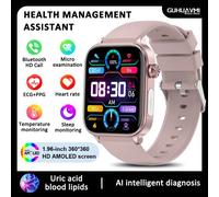 2025 nouveau pour Xiaomi lipides sanguins test d'acide uricique montre intelligente hommes ECG + PPG pression artérielle SP02 Bluetooth appel santé smartwatch Pink Precision Health