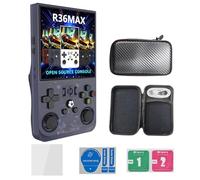 2025 Nouveau R36MAX Retro Console de jeu, portable portable Console de jeux vidéo, 4.0-en 4K HD IPS écran avec 64G intégré 10000 jeux classiques, Open Source Linux System (gris, 128)