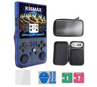 2025 Nouveau R36MAX Retro Console de jeu, portable portable Console de jeux vidéo, 4.0-en 4K HD IPS écran avec 64G intégré 10000 jeux classiques, Open Source Linux System (bleu, 128)