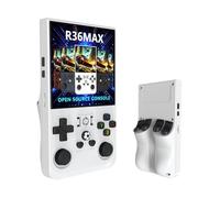 2025 Nouveau R36MAX Retro Console de jeu, portable portable Console de jeux vidéo, 4.0-en 4K HD IPS écran avec 64G intégré 10000 jeux classiques, Open Source Linux System (blanc, 64)