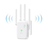 2025 Nouveau Repeteur WiFi Puissant,Amplificateur WiFi 4 antennes,2 Ports LAN,Répéteur WiFi 300Mbps, Compatible avec Toutes Les Box Internet Ethernet Port