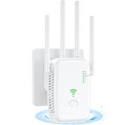 2025 Nouveau Repeteur WiFi Puissant,Amplificateur WiFi 4 antennes,2 Ports LAN,Répéteur WiFi 300Mbps, Compatible avec Toutes Les Box Internet Ethernet Port