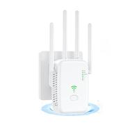 2025 Nouveau Repeteur WiFi Puissant,Amplificateur WiFi 4 antennes,2 Ports LAN,Répéteur WiFi 300Mbps, Compatible avec Toutes Les Box Internet Ethernet Port