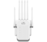 2025 Nouveau Repeteur WiFi Puissant,Répéteur WiFi 6 Antennes, 2 Ports LAN,WiFi Extender Compatible avec Toutes Les Box Internet
