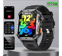 2025 nouveau robuste militaire GPS montre intelligente hommes pour Xiaomi Bluetooth appel surveillance de la santé AI voix sport étanche montres intelligentes Black LED 1000mAh