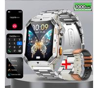 2025 nouveau robuste militaire GPS montre intelligente hommes pour Xiaomi Bluetooth appel surveillance de la santé AI voix sport étanche montres intelligentes Khaki steel LED 1000mAh