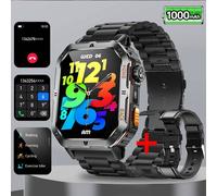 2025 nouveau robuste militaire GPS montre intelligente hommes pour Xiaomi Bluetooth appel surveillance de la santé AI voix sport étanche montres intelligentes Black steel LED 1000mAh