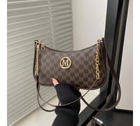 2025 Nouveau sac à bandoulière mode classique en PU imperméable avec design imprimé lettre M et décoration de chaîne en métal. Convient pour le shopping, le transport quotidien, les étudiantes, les je