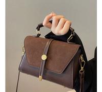 2025 Nouveau sac à épaule carré mini en suède et PU, couleur marron café, style rétro, convient pour un usage quotidien, les rendez-vous, les cadeaux, les achats, le portefeuille, le bureau, les étude