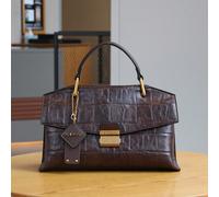 2025 Nouveau sac à main rétro motif peau de serpent bleu, sac fourre-tout de luxe élégant pour femme, sac à bandoulière et porté croisé grande capacité pratique, sac cabas polyvalent motif crocodile a