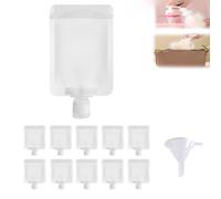 2025 Nouveau sac d'emballage cosmétique liquide de voyage portable, pochette à presser rechargeable pour shampooing, lotion, crème, conteneur cosmétique portable de voyage, blanc, square-100ml