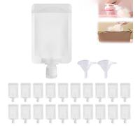 2025 Nouveau sac d'emballage cosmétique liquide de voyage portable, pochette à presser rechargeable pour shampooing, lotion, crème, conteneur cosmétique portable de voyage, blanc, square-50ml, Trousse