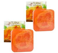 2025 Nouveau savon naturel au curcuma pour le visage et le corps, savon au curcuma avec extrait de gingembre et miel, savons de bain, nettoyage en profondeur, élimination des taches brunes (2PCS)