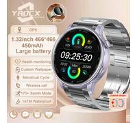 2025 Nouveau Sport Montre Intelligente Dame 170+Modes De Sport 1.32 Amoled Plein Écran Hd Tactile 1Atm Étanche Bt Appel Femmes Montre Intelligente.Sliver Steel Belta.Gps