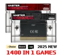 2025 nouveau système maître 1400 en 1 cartouche de jeu ED MS carte Flash pour les états-unis EUR SEGA Master System I Console de jeu avec carte 4G TF Transparent