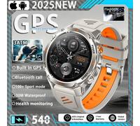 2025 Nouveau T-Rex 3 Montre Intelligente Hommes Gps Intégré 540 Mah Batterie 3Atm Étanche Boussole Baromètre Altimètre Sport Smartwatch Homme.Silver Orange.Gps Sports Watch