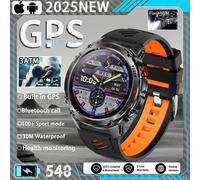 2025 Nouveau T-Rex 3 Montre Intelligente Hommes Gps Intégré 540 Mah Batterie 3Atm Étanche Boussole Baromètre Altimètre Sport Smartwatch Homme.Black Orange.Gps Sports Watch