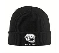2025 Nouveau Trollface Meme Rage Comic Blague Drôle de Troll Internet Chapeaux Automne avecentre Beanies Casquette Chaude Unisex Bonnet tricoté
