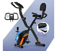 2025 Nouveau Vélo d’Appartement Pliable, vannect Vélo d’Exercice avec Moniteur LCD et Mesure du Pouls Manuel, Velo d Appartement Silencieux et Confortable, Rangement Pliable, Charge Maximale 150/160KG
