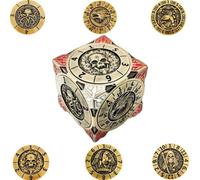 2025 Nouveaux dés toupie DND, Ensemble de dés métalliques 7-en-1 avec Relief 3D, dés polyédriques pour Jeux de rôle Donjons et Dragons, Accessoires D&D pour MJ et Joueurs.