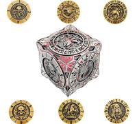 2025 Nouveaux dés toupie DND, Ensemble de dés métalliques 7-en-1 avec Relief 3D, dés polyédriques pour Jeux de rôle Donjons et Dragons, Accessoires D&D pour MJ et Joueurs.