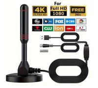 2025 Nouvelle Antenne TV Intérieur Puissante TNT, 500KM Longue Portée et Antenne TV Intérieure à 360 °, pour 1080P 4K Chaînes