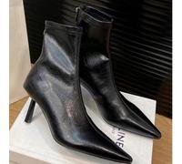 2025 Nouvelle Arrivée Bottes Cheville Style Français Bout Pointu Talon Fin Ajusté, Design Minimaliste Pour Navette, Automne, Hiver, Femmes, Sexy, Talons Hauts CN35,CN36,CN37,CN38,CN39,CN40,CN41