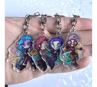 2025 Nouvelle Arrivée - Porte-clés en acrylique des personnages Caitlyn et Jinx du jeu animé Arcane, pendentif de collection exquis pour fans d'anime, cadeau d'anniversaire, de Noël, d'Halloween, cade