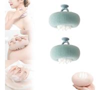 2025 nouvelle boule de douche à ventouse tournesol super douce, boule de douche 2 en 1, brosse de nettoyage éponge exfoliante, accessoire éponge pour corps de douche en maille, unisexe (bluish)