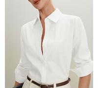 2025 Nouvelle chemise élégante et polyvalente pour femmes avec col blanc et boutons devant, convenant pour le travail, les affaires, les occasions décontractées, formelles, les fêtes, les mariages, la