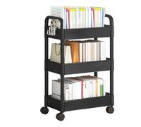 2025 Nouvelle étagère Mobile avec Roues - Chariot de bibliothèque Mobile - Chariot d'utilité roulante Rotatif à 3 Niveaux - Rolling Cart Storage pour Les Bureaux à la Maison