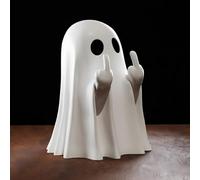 2025 Nouvelle figurine de fantôme d'Halloween mignon effrayant en résine Statue fantôme drôle Ornements fantômes Décorations d'Halloween Décoration de bureau à domicile (blanc)