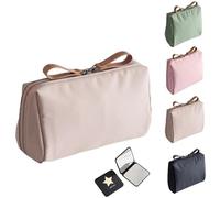 2025 Nouvelle Mini Pochette de Maquillage de Voyage rationalisée pour Les fraudes, Organisateur Portable pour Femmes d'eau, Rangement Compact, idéal pour la Lecture et l'organisation (Khaki)