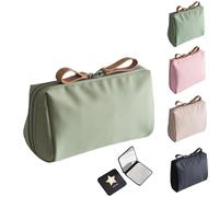 2025 Nouvelle Mini Pochette de Maquillage de Voyage rationalisée pour Les fraudes, Organisateur Portable pour Femmes d'eau, Rangement Compact, idéal pour la Lecture et l'organisation (Green)