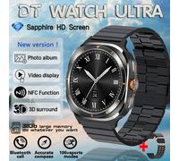 2025 nouvelle montre DT 7 montre Ultra intelligente hommes 32GB mémoire vidéo GPS NFC 47mm AMOLED Fitness sport Tracker santé montres intelligentes femmes,Acier Noir B