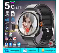 2025 Nouvelle Montre Intelligente 4G/5G Sim Complet Netcom Wifi Nfc Gps 32Gb Montres Pour Homme 32Gb Stockage Hd Caméra Smartwatch Pour Ios/Android.Black Pgstrap.