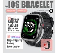 2025 Nouvelle Montre Intelligente Ai Voix Hommes Femmes 1.85 Pouces 1000Mah Ip68 Bluetooth Appel Pression Artérielle Fréquence Cardiaque 100+Montre Intelligente De Sport.Black Nylon.1000Mah