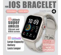 2025 Nouvelle Montre Intelligente Ai Voix Hommes Femmes 1.85 Pouces 1000Mah Ip68 Bluetooth Appel Pression Artérielle Fréquence Cardiaque 100+Montre Intelligente De Sport.Silver.1000Mah