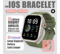 2025 Nouvelle Montre Intelligente Ai Voix Hommes Femmes 1.85 Pouces 1000Mah Ip68 Bluetooth Appel Pression Artérielle Fréquence Cardiaque 100+Montre Intelligente De Sport.Green Nylon.1000Mah