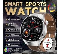 2025 Nouvelle Montre Intelligente Hommes Gps Tracker 150 + Modes De Sport Montre Étanche 1.53 Pouces Fréquence Cardiaque Bluetooth Appel Smartwatch Montre 4 Pro.Brown Belt.