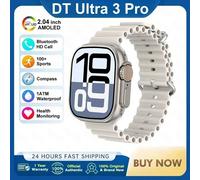 2025 Nouvelle Montre Originale Dt Ultra 3 Pro Montre Intelligente Hommes Google Carte Nfc Gps Tracker Hd Bt Appel Ip68 Étanche Montres Intelligentes Femmes.Grey.32Gb Watch